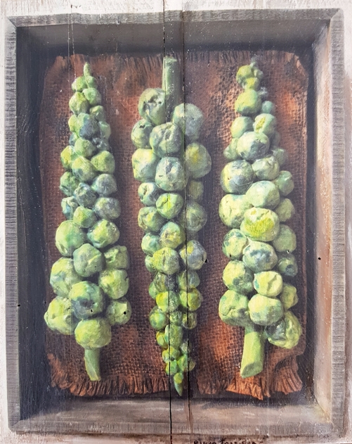 'Veg Market: Brussel Sprouts 1/30' by artist Diana Tonnison